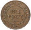 1 пенни 1921 года Австралия