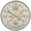 1 флорин 1951 года Австралия «50 лет Федерации»