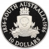10 долларов 1986 года Австралия «150 лет штату Южная Австралия»
