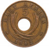 5 центов 1942 года Британская Восточная Африка
