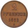 2 пфеннига 1853 года Ганновер