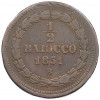 1/2 байокко 1851 года Папская область
