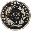 5000 лир 1992 года Турция «500 лет мира и гармонии — турецкие евреи»