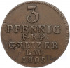 3 пфеннига 1805 года Рейсс-Грейц