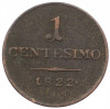 1 чентезимо 1822 года Ломбардия-Венеция