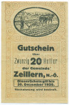 20 геллеров 1920 года Австрия — община Цайллерн (Нотгельд)