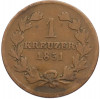 1 крейцер 1851 года Баден