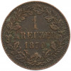 1 крейцер 1870 года Баден