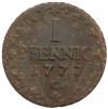 1 пфенниг 1777 года C Саксония