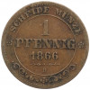 1 пфенниг 1866 года Саксония
