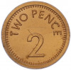 Жетон игровой (игрушечные деньги) «2 пенса» Великобритания