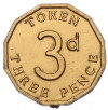 Жетон игровой (игрушечные деньги) «3 пенса» Великобритания