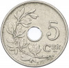 5 сантимов 1921 года Бельгия — Надпись на фламандском (BELGIE)
