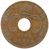 5 центов 1942 года Британская Восточная Африка