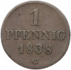 1 пфенниг 1838 года Саксония
