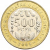 500 франков 2005 года Западно-Африканский валютный союз (Медальное соотношение сторон)