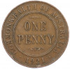 1 пенни 1921 года Австралия