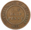 1/2 пенни 1921 года Австралия