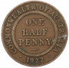1/2 пенни 1922 года Австралия