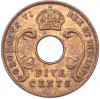 5 центов 1942 года Британская Восточная Африка