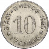 10 пфеннигов 1920 года Германия — город Олигс (Нотгельд)
