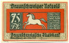 75 пфеннигов 1921 года Германия — Брауншвейг (Нотгельд)