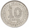 10 центов 1943 года Малайя