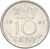 10 центов 1961 года Нидерланды