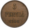 5 пенни 1908 года Русская Финляндия