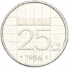 25 центов 1986 года Нидерланды