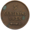 5 чентезимо 1935 года Сан-Марино