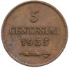 5 чентезимо 1935 года Сан-Марино