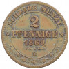 2 пфеннига 1869 года Саксония