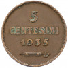 5 чентезимо 1935 года Сан-Марино