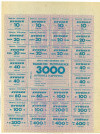 Карточка на 3000 купонов 1993 года Узбекистан
