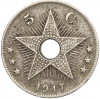 5 сантимов 1917 года Бельгийское Конго