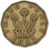 3 пенса 1942 года Великобритания