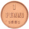1 пенни 1881 года Русская Финляндия