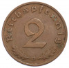 2 рейхспфеннига 1938 года D Германия