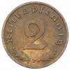 2 рейхспфеннига 1939 года F Германия