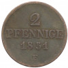 2 пфеннига 1851 года Саксония