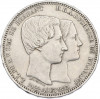 5 франков 1853 года Бельгия «Свадьба Леопольда и Марии Генриетте»