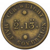 Жетон (Измерительная гиря) «1/2 соверена» 1821 года Великобритания