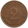 2 рейхспфеннига 1938 года D Германия