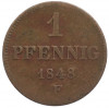 1 пфенниг 1848 года Саксония