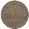 2 пфеннига 1867 года Саксен-Мейнинген