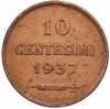 10 чентезимо 1937 года Сан-Марино