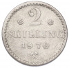 2 скиллинга 1870 года Норвегия