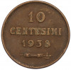 10 чентезимо 1938 года Сан-Марино