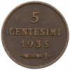 5 чентезимо 1935 года Сан-Марино